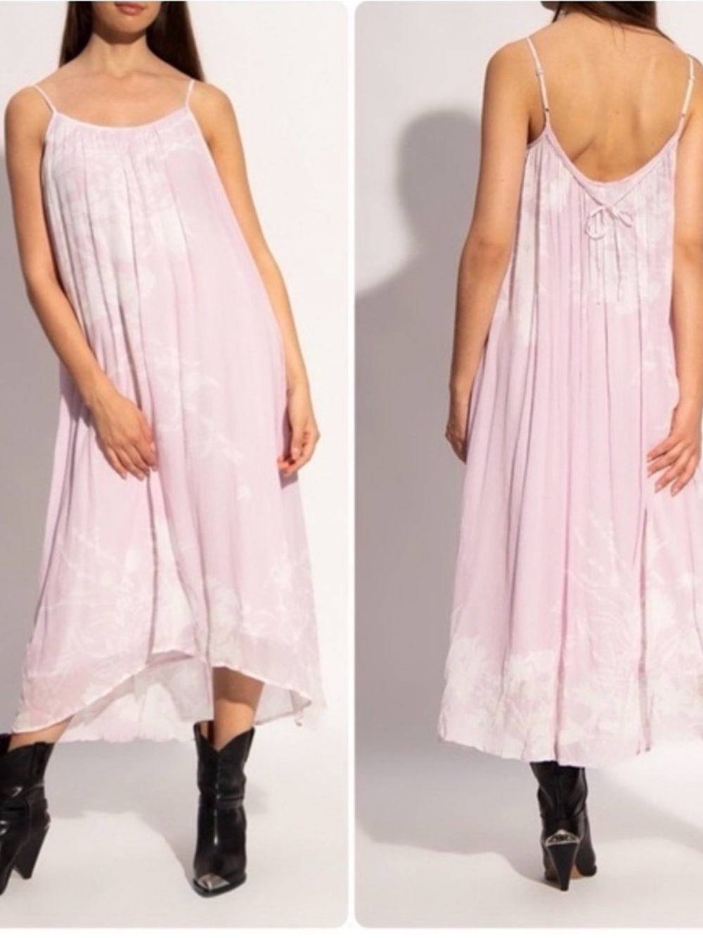 Allsaints Dress Paola Futurae Midi Lilac Floral Sundress Size 6 N44